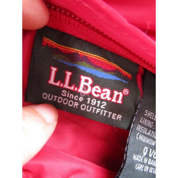 LL Bean Jacket Medium Red Goose Down Reversible Puffer Quilted * - Picture 11 of 16